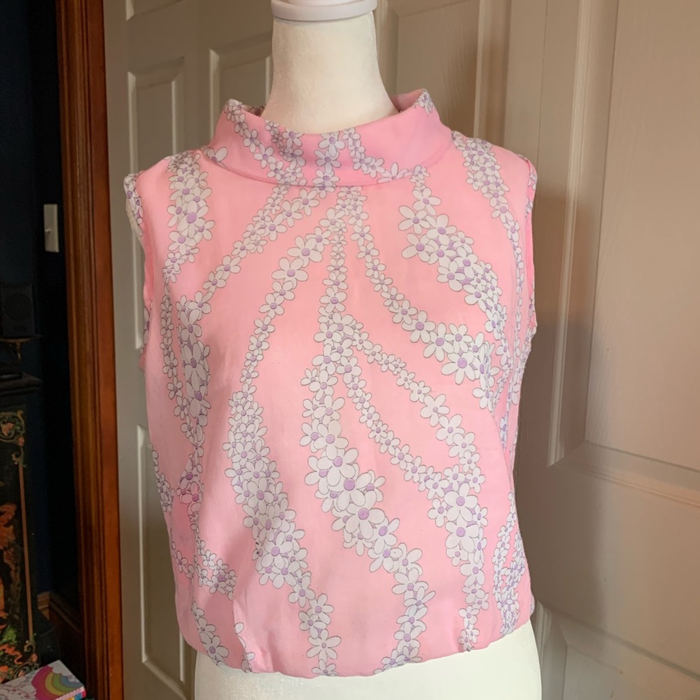 VINTAGE Floral Pink Sleeveless Top